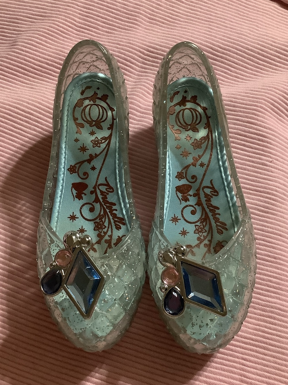 Disney Clear Jelly Flats with Blue, Pink and Purple Gem Accents
